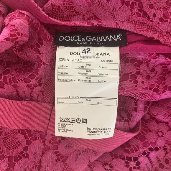 Dolce & Gabbana Hot Pink Lace Dress - Picture 3 of 3